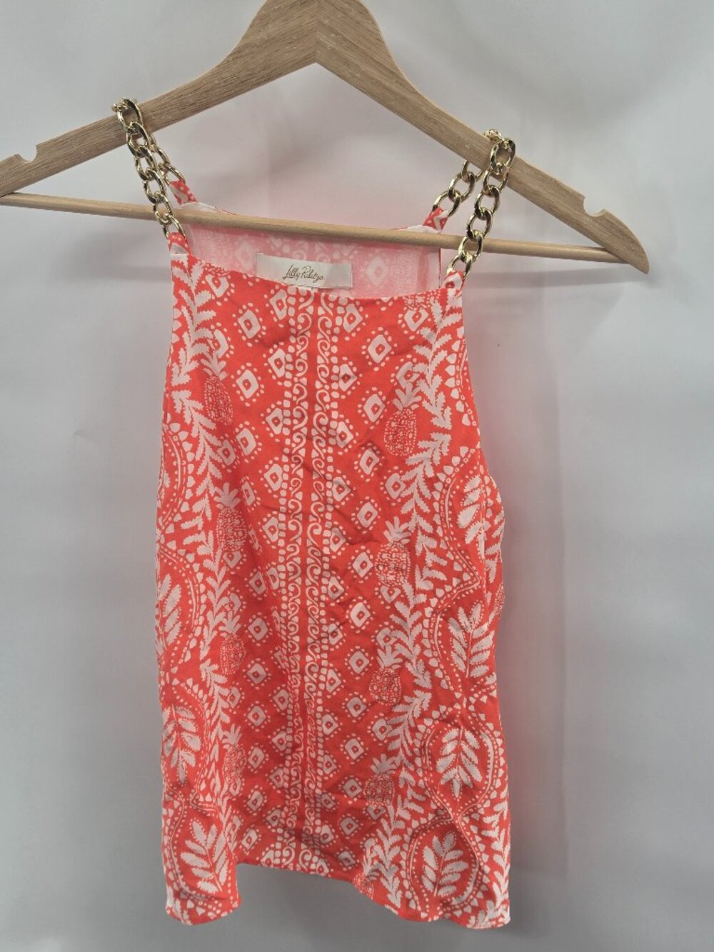 Lilly Pulitzer Joannah  Flamingo Feather Harbor View Silk Sleevless Top Size 0
